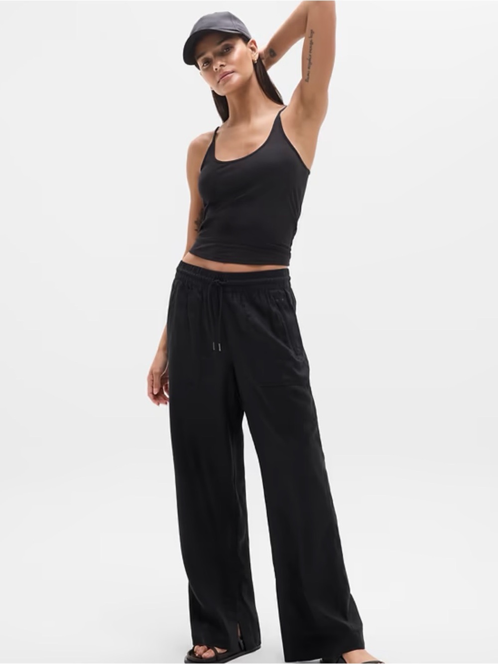 NWT Athleta High Rise Wide Leg Retreat Linen Pants